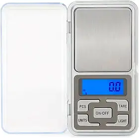 Mini Balança Digital de Alta Precisão de Bolso Portátil 0,1g até 500g com Visor Digital em LED com Função Tara para cozinha ouro metais Inclusas duas pilhas AAA - linha premium