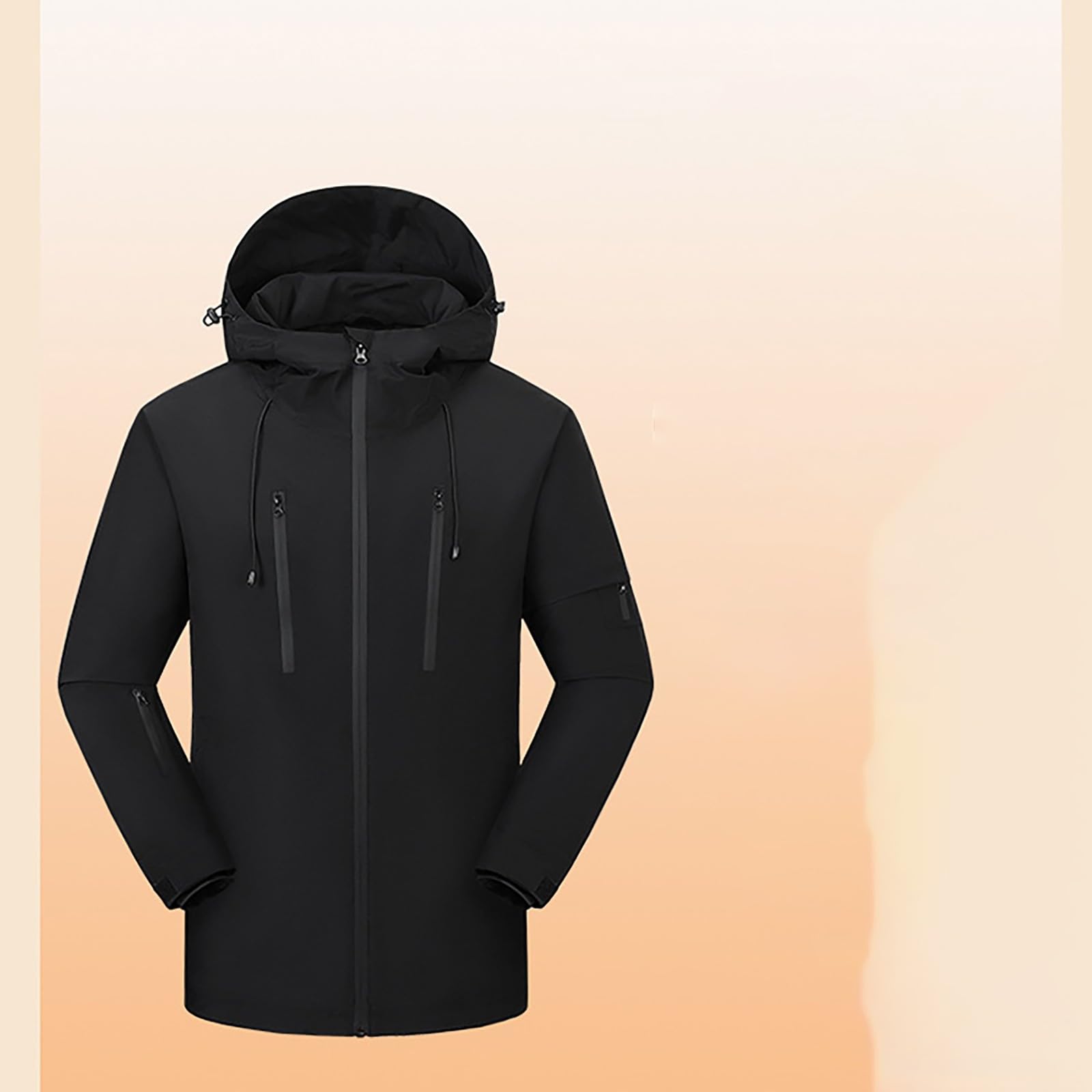 Chaqueta eléctrica con capucha para hombre, chaqueta de esquí con capucha para hombre, con cremallera, abrigos de esquí aislados, cómodos y minimalistas, abrigo de nieve grueso impermeable con