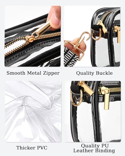 FANGSUN Clear Crossbody Bag Stadium Approved, Clear Purse for Women, Transparent Shoulder Messenger Handbag for Concert Sport4