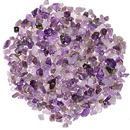 Asingeloo 5–8 mm natürliche Amethyst-Trommelsteinperlen, lose unregelmäßig geformte, gebohrte Edelsteinperlen mit Box für die Herstellung von DIY-Schmuck