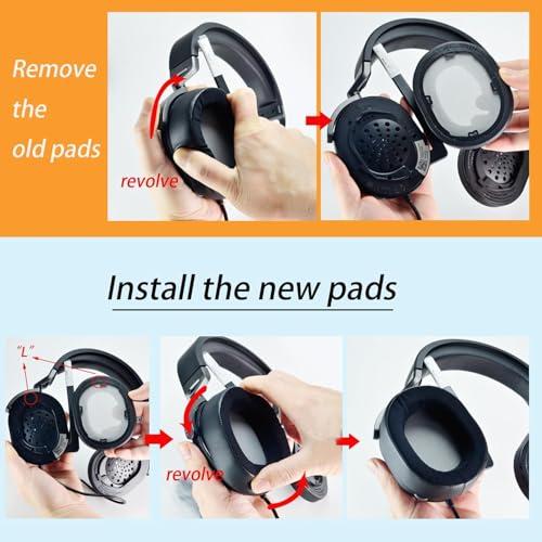 Almohadillas para auriculares Defean de tela negra con malla y espuma de memoria, reemplazo para Corsair HS65/HS55 miniatura 4