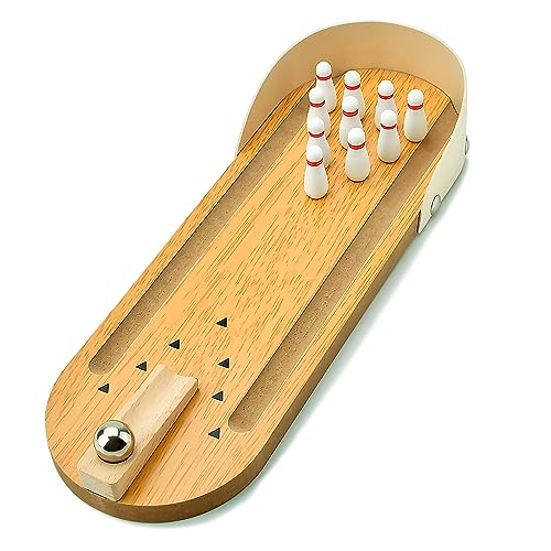 Tabletop Mini Bowling Game Set: Funny White Elephant Gifts for Adults Men Women Christmas Stocking...