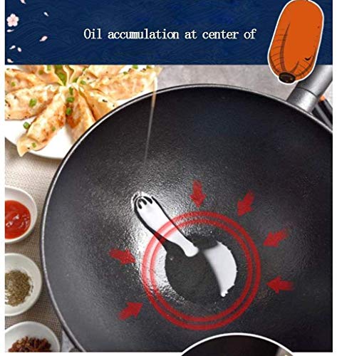Wok de hierro fundido con fondo redondo y mango aislante miniatura 7