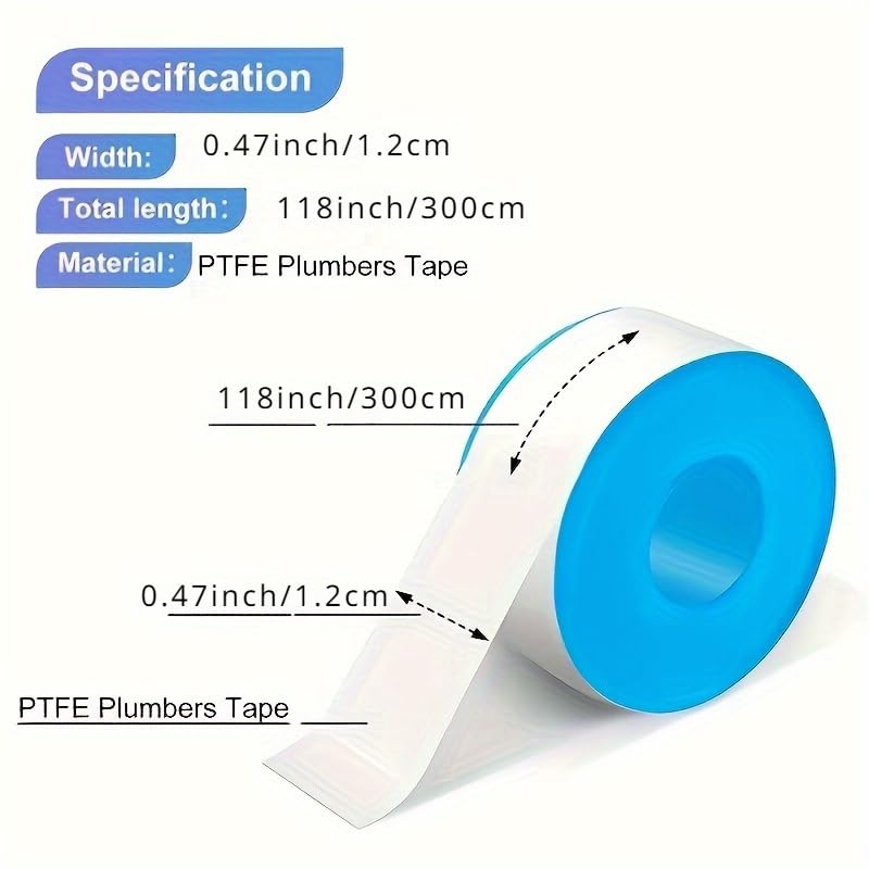 1/3pcs PTFE Industrial Sealant Tape, Plumbing Tape, Sealant Tape, Thread Sealing Tape for Shower Heads (1)