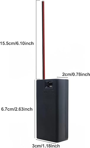 Miniatura 2 de Soporte de batería de 9 V, soporte de batería de 9 voltios con interruptor de encendidoapagado, (paquete de 6), caja de batería de 9V, cubierta de