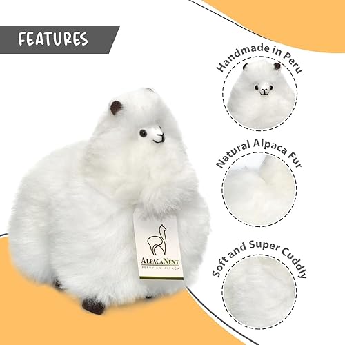 Miniatura 81 de Peluche de alpaca, 12 pulgadas, lindo, suave y tierno juguete de peluche de alpaca hecho a mano en piel natural de Alpaka real (12 pulgadas, beige)