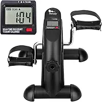 Mini Bicicleta Ergométrica Himaly para Usar Sob a Mesa, Portátil, Pedalador para Braço e Perna, Com Tela LCD