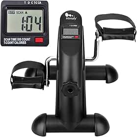 Mini Bicicleta Ergométrica Himaly para Usar Sob a Mesa, Portátil, Pedalador para Braço e Perna, Com Tela LCD