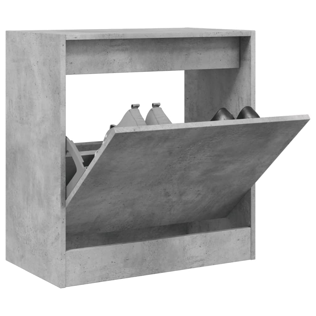 Meuble à chaussures gris béton discret pour ranger le couloir avec style