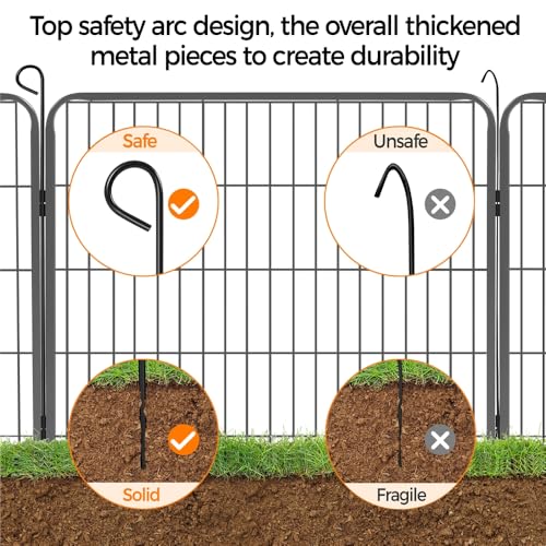 Yaheetech 16 eckig Welpenauslauf 80cm hoch Freigehege Metall Laufstall mit 2 Tür Hundelaufstall für Hund Zaun Gitter Welpen Hasen Kaninchen