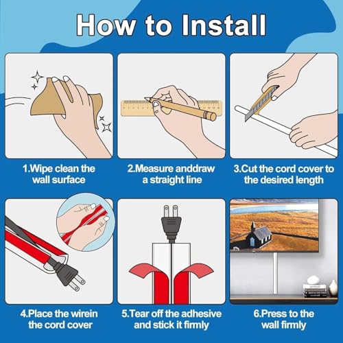 Kanał kablowy samoprzylepny, 3 m, 15 × 10 mm, biały, samoprzylepny, elastyczny kanał kablowy, półokrągła osłona na kable, do wszystkich kabli zasilających w gospodarstwie domowym/biurze