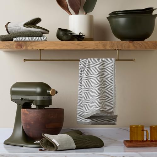 Image of KITCHENAID Evergreen Design Series Herringbone Ribbed Soft Silicone Mini Oven Mitts 2-Pack Set, Heat Resistant up to 500F, Flexible & Waterproof, Deep Forest Green, 5.5 inchx9 inch