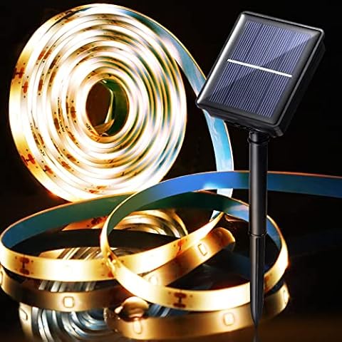 Solar Strip Light, LED String Light Outdoor Waterproof Flexible LED Ribbon 9.8ft 90 LED Mood Rope Lighting for Garden Patio Yard Path Party Christmas Decoration Cover