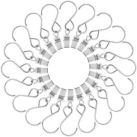 Mopao Party Light Hanger Metal Hanging Clips Hook Clamp Hanger for Curtain, String Party Light and Outdoor Activities Clip, 20 Pieces (2.9inch)