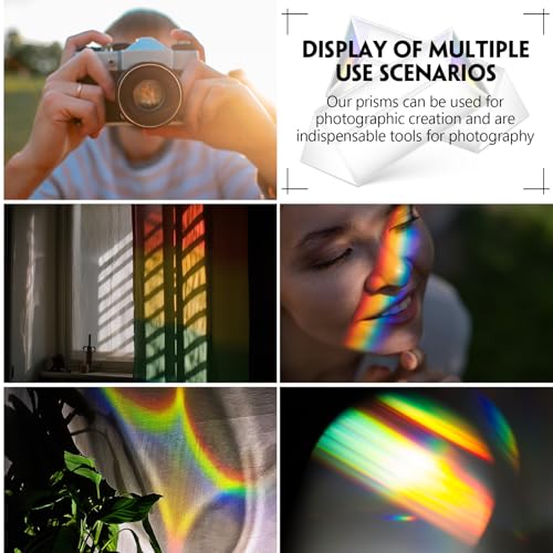 Image of SiliFine 30 Pack 2.5 Inch Clear Triangular Glass Prisms Bulk