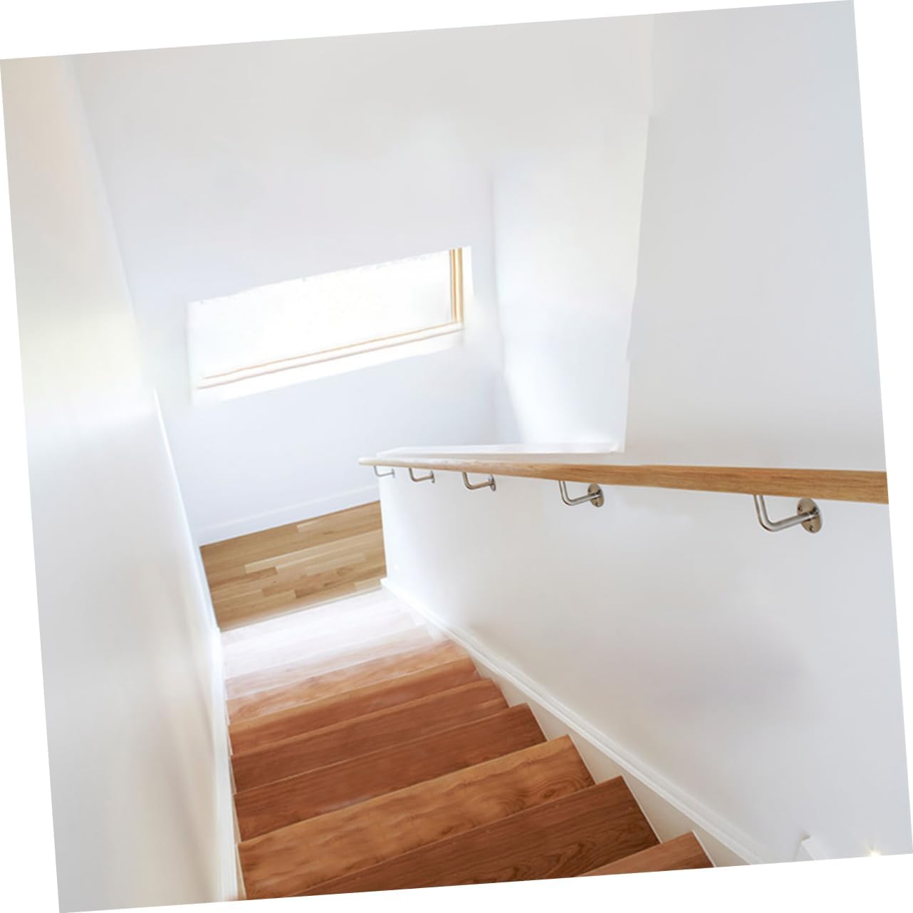 jojofuny 3pcs Stainless Steel Handrail Brackets Bannister Support Wall Mount Stair Railings