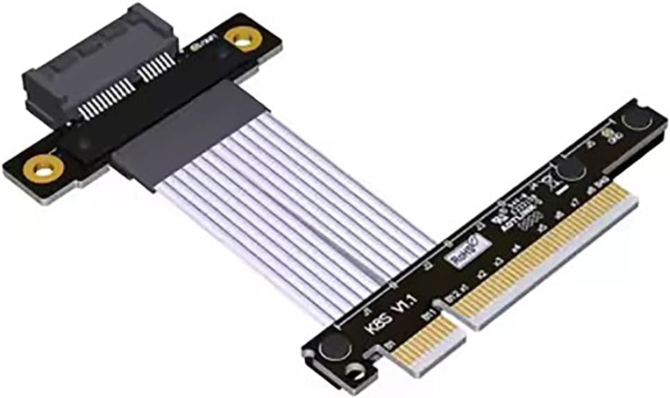 JMT PCI-E 4.0 x1 x4 to x8 Extension Cable Gen4 64G/BPS 16G/BPS for Network Card USB Card Solid State Drive SSD Card (15CM,K81SF)