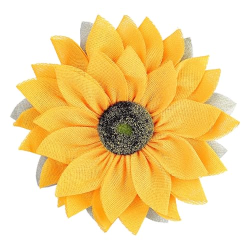 16in Burlap Sunflower Wreath for Front Door Artificial Yellow Fabric Sunflowers Wreaths Wall Decor Rustic Summer Holiday Welcome Sign Hanging Decorations for Doors Window Indoor Outdoor Home Decor