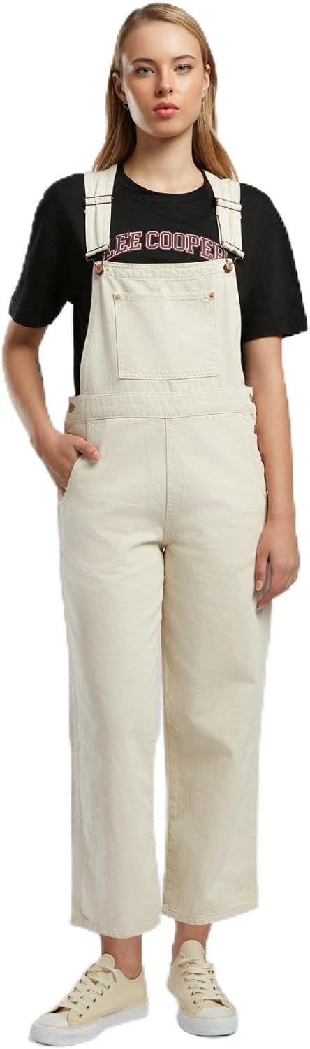 Lee Cooper Flowers Kadın Dokuma Salopet Ekru, M