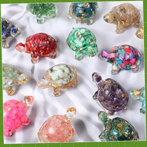 Set 16 Figuras Mini Tortugas Decorativas de Resina miniatura 7