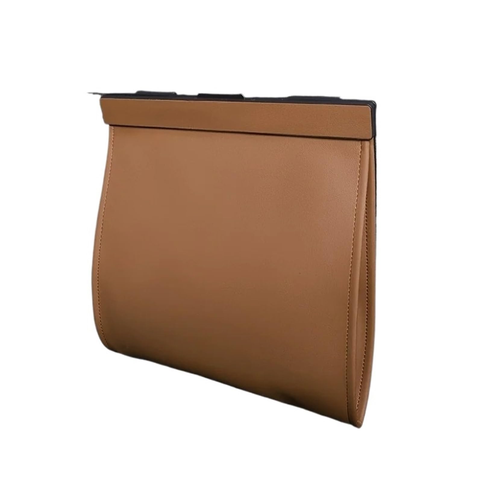 Auto Mülleimer 1Pc Müll Tasche Leder Auslaufsicher Magnetische Adsorption Lagerung Platzsparende Sitz Hängen Mülleimer Mini Autos Mülleimers(Brown)