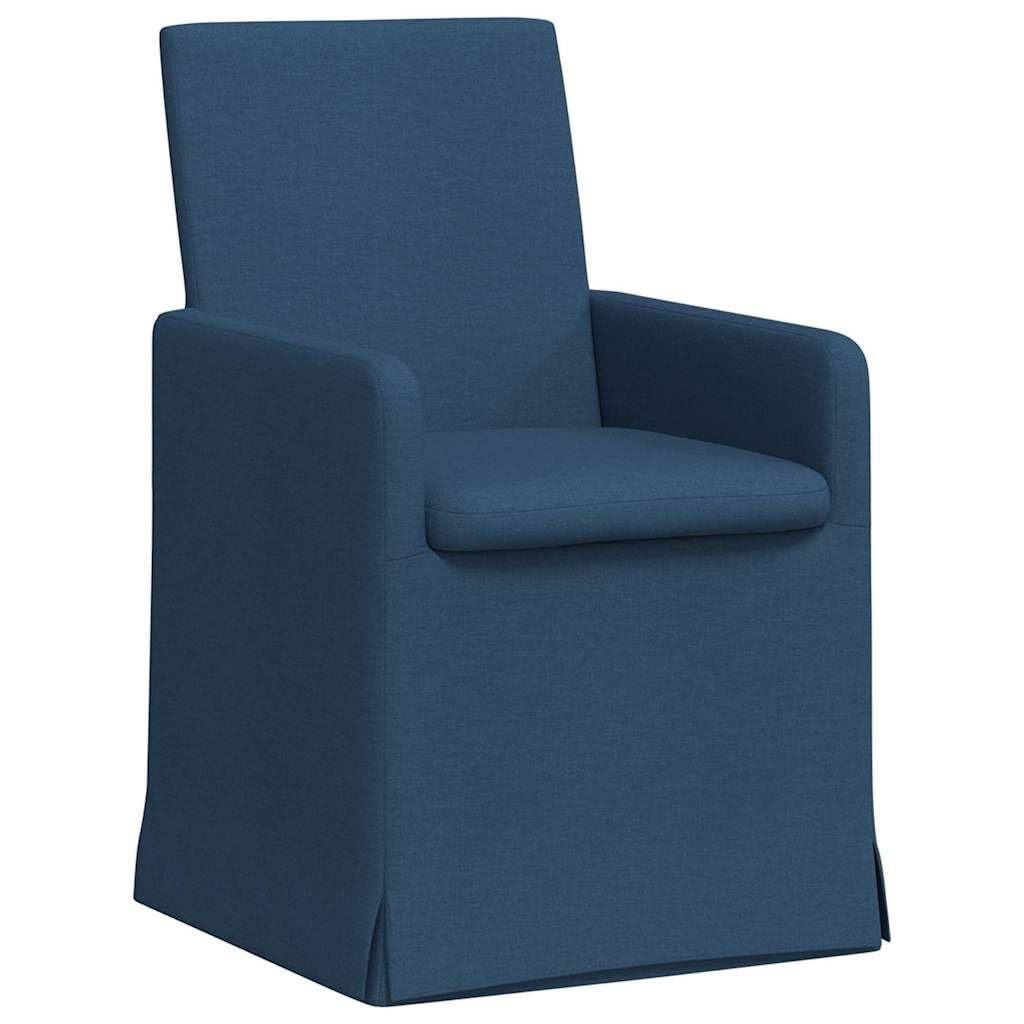 vidaXL Krzesła do jadalni, 2 szt., niebieskie, 57 x 67 x 95 cm, nowoczesne krzesło do jadalni, ergonomiczne z kółkami, eleganckie wzornictwo do kuchni, przytulne i wszechstronne