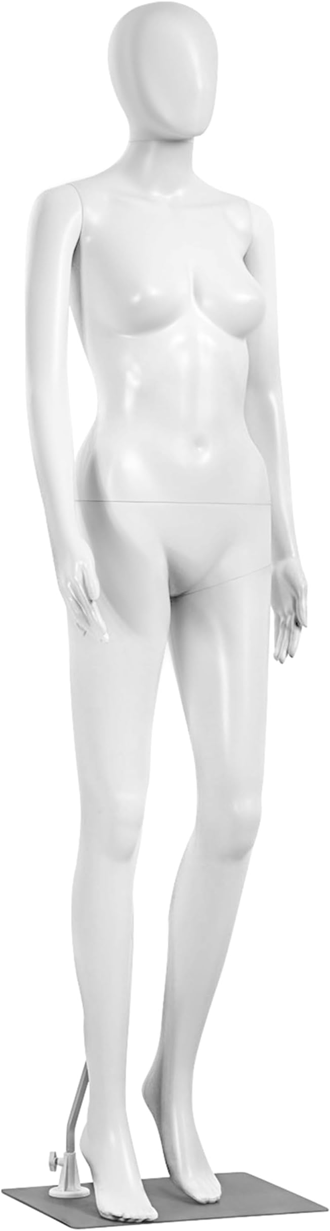 SereneLife Mannequin Body Female 175 cm, Clothes Mannequin, Female Manequins Dress Form, Manikin Full Body Detachable Display with Flexible Limbs, 360° Rotating Head & Metal Base (White)