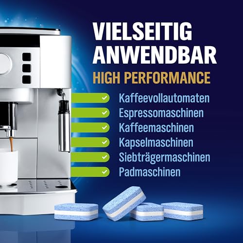 WoldoClean 3in1 Entkalkungstabletten Kaffeevollautomat & Kaffeemaschine - 65 Stück Entkalker Tabs, kompatibel mit Siemens EQ Series, DeLonghi, Jura, Philips, Miele, Bosch