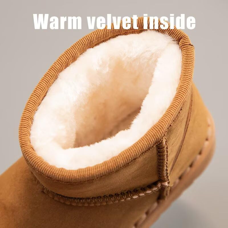 Kids Boy Girl Concise Warm Velvet Snow Boots for Winter Outdoor Walking School Sport Trekking