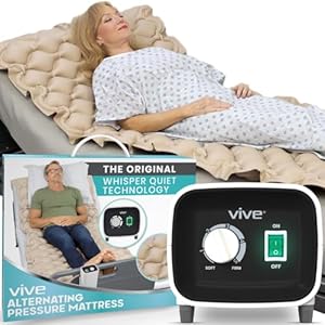 Vive Alternating Air Pressure Mattress Pad – The Original Bed Sore Prevention Solution – Hospital & Home Mattress Topper – Includes Waterproof, Heat Resistant Ulcer Cushion Pad & Whisper Quiet Pump