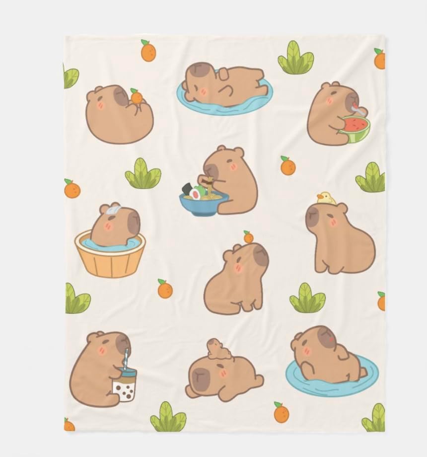 Cozy Capybara Fleece Blanket – Ultra-Soft 60x50 Inches for Home & Travel – Perfect for Kids, Teens & Adults – Warm Throw Blanket for Couch & Bed - Image 2
