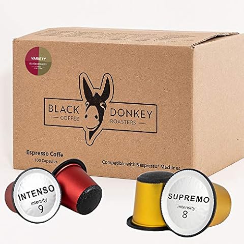Black Donkey Coffee Roasters - 100 Nespresso Compatible Coffee Capsules (VARIETY PACK) Cover