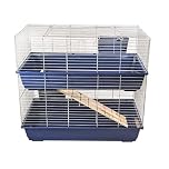 KCT Double Level 100cm Indoor Cage Pet Animal Rabbit Guinea Pig Hutch - Dark Blue