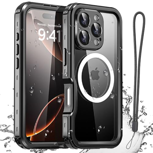 Coque iPhone 16 Pro silicone noir couverture complète dos rigide étanche
