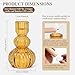 ysnn 8Pcs Amber Glass Taper Candle Holders Set,4.3 Inch Elegant Glass Candlestick Holders for Wedding Dining Table Centerpiece,Vintage Candle Sticks Holder for Christmas Halloween Decor