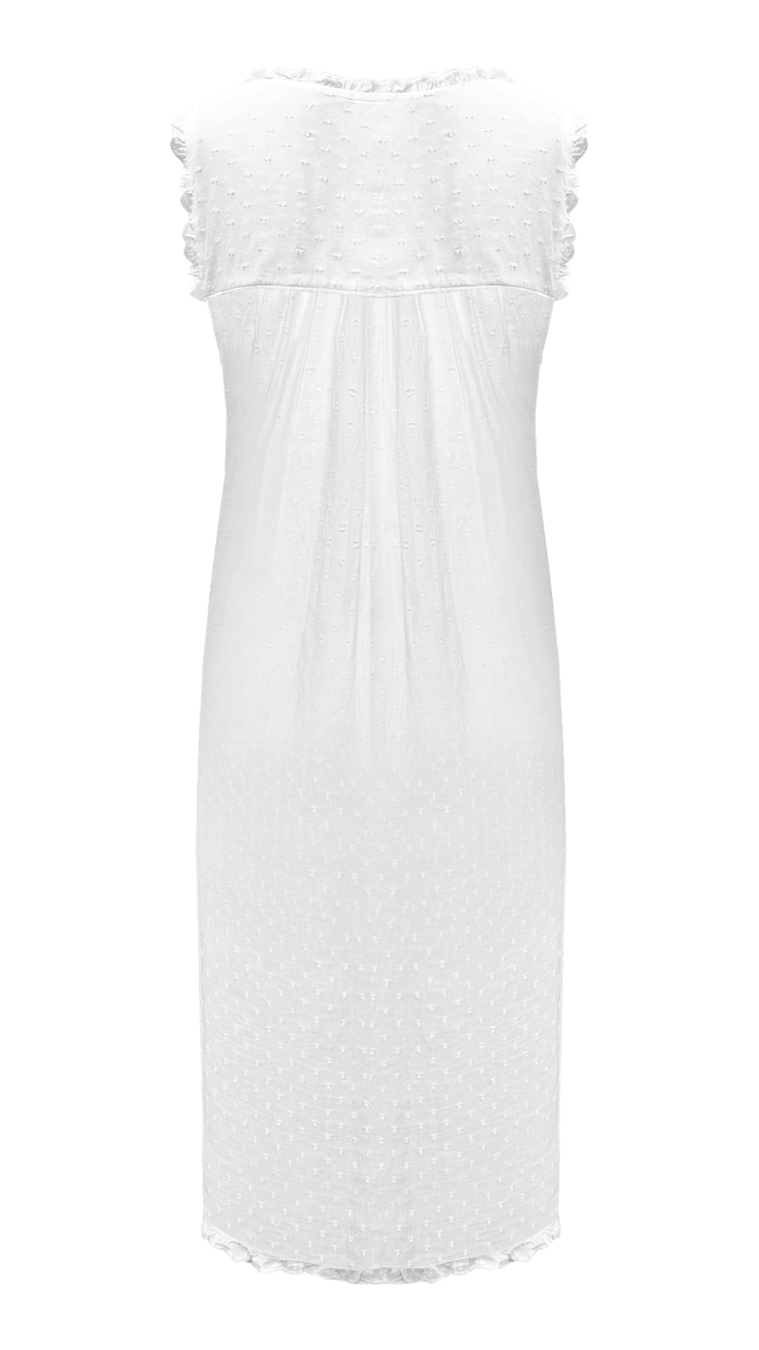 Camicia da notte in cotone bianco stile vittoriano elegante senza maniche vintage
