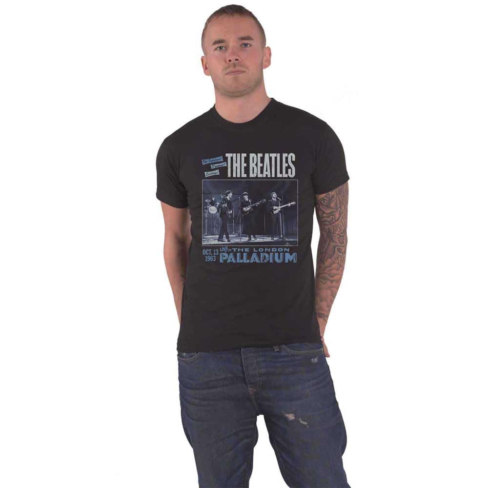Paradiso Clothing Unisex Black The Beatles Live At The Palladium 1963 T Shirt - M