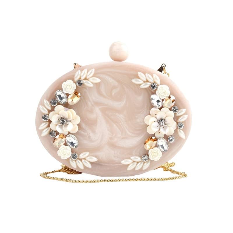 Resin Clutch Hand Bag for Women Bridal Clutches for Wedding Celebrity Party Evening Marble Purse Floral Clutch For Women's & Girls (Multicolor 3)-image-18
