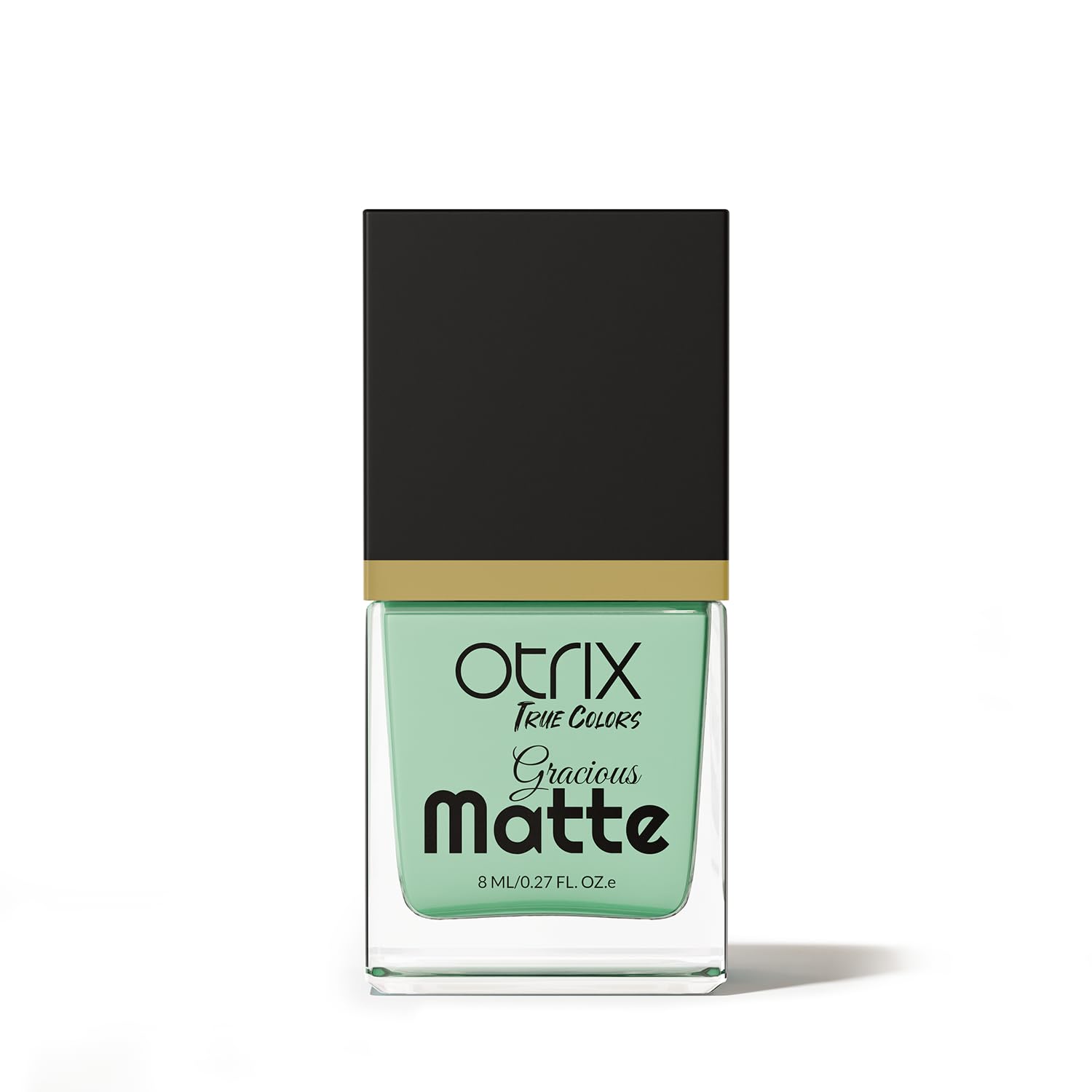 Otrix True Colors Gracious Matte Nail Polish - Dusty Aqua 8ML | Quick Drying | Long Lasting | 21 Free Formula-image-44