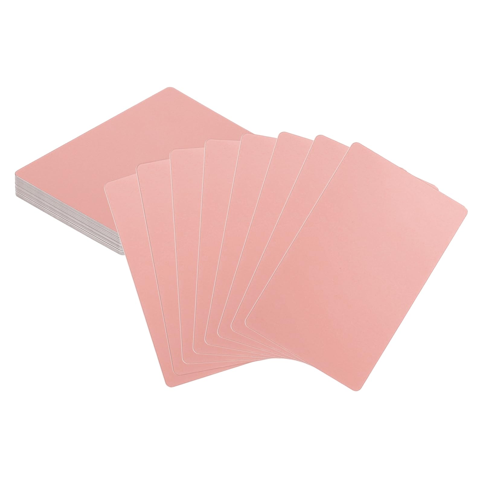 sourcing map 25pcs Metal Business Cards Blanks 3.4" x 2.1" x 0.02" Aluminum Laser Engraving Blank Name Custom Card CNC Engraving Sheets for House Office DIY Gift Plate Invitations, Rose Gold