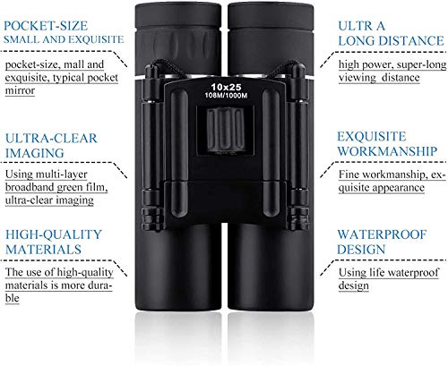 Binoculares compactos 10x25 impermeables miniatura 3