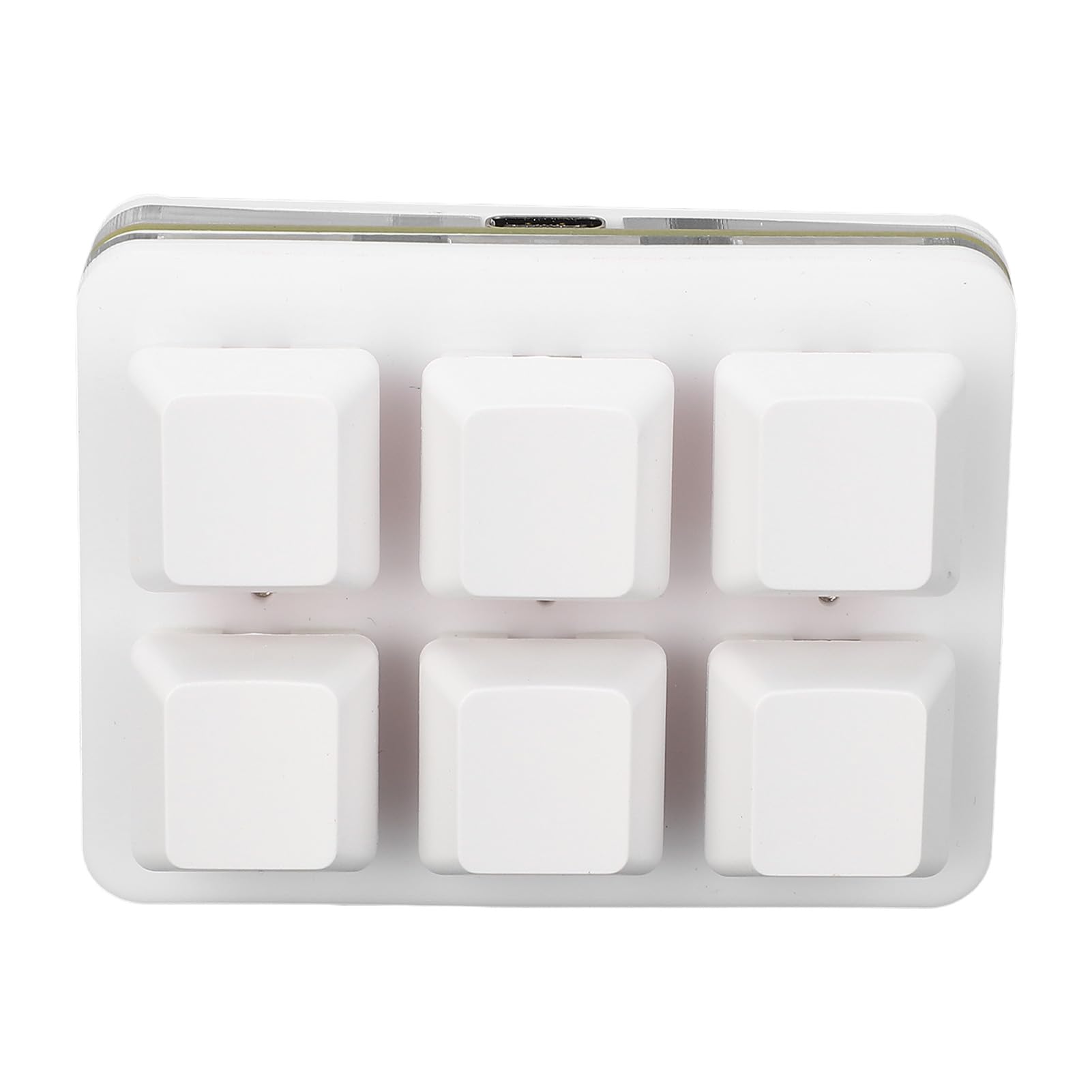 Clavier à 6 Touches, Clavier Macro Filaire USB C Programmable, Clavier Mécanique Rvb échangeable à Chaud, avec Interrupteur Rouge (White)