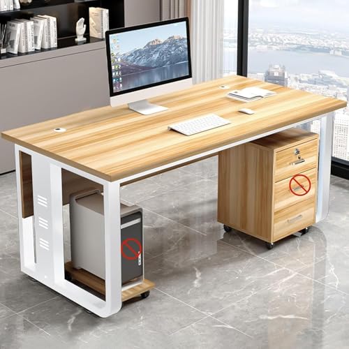 120x80x74cm社長デスク、大統領デスク、ケーブルホール付き、U字型スチール脚、強力な耐荷重性、耐高温性、防水性と耐傷性、頑丈で安定しています。