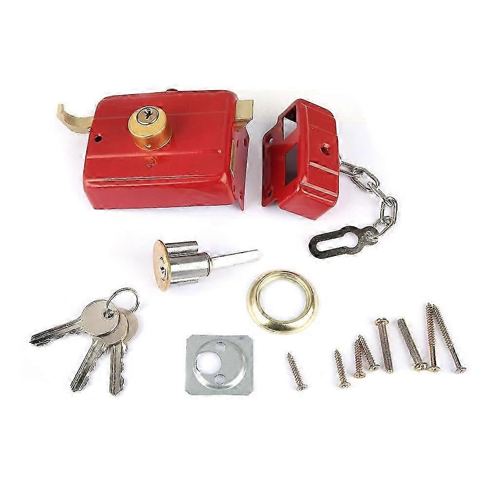 Joyhappst Image Color Heavy Duty Security Lock Dead Bolt Lock With Keys For Front Door Red