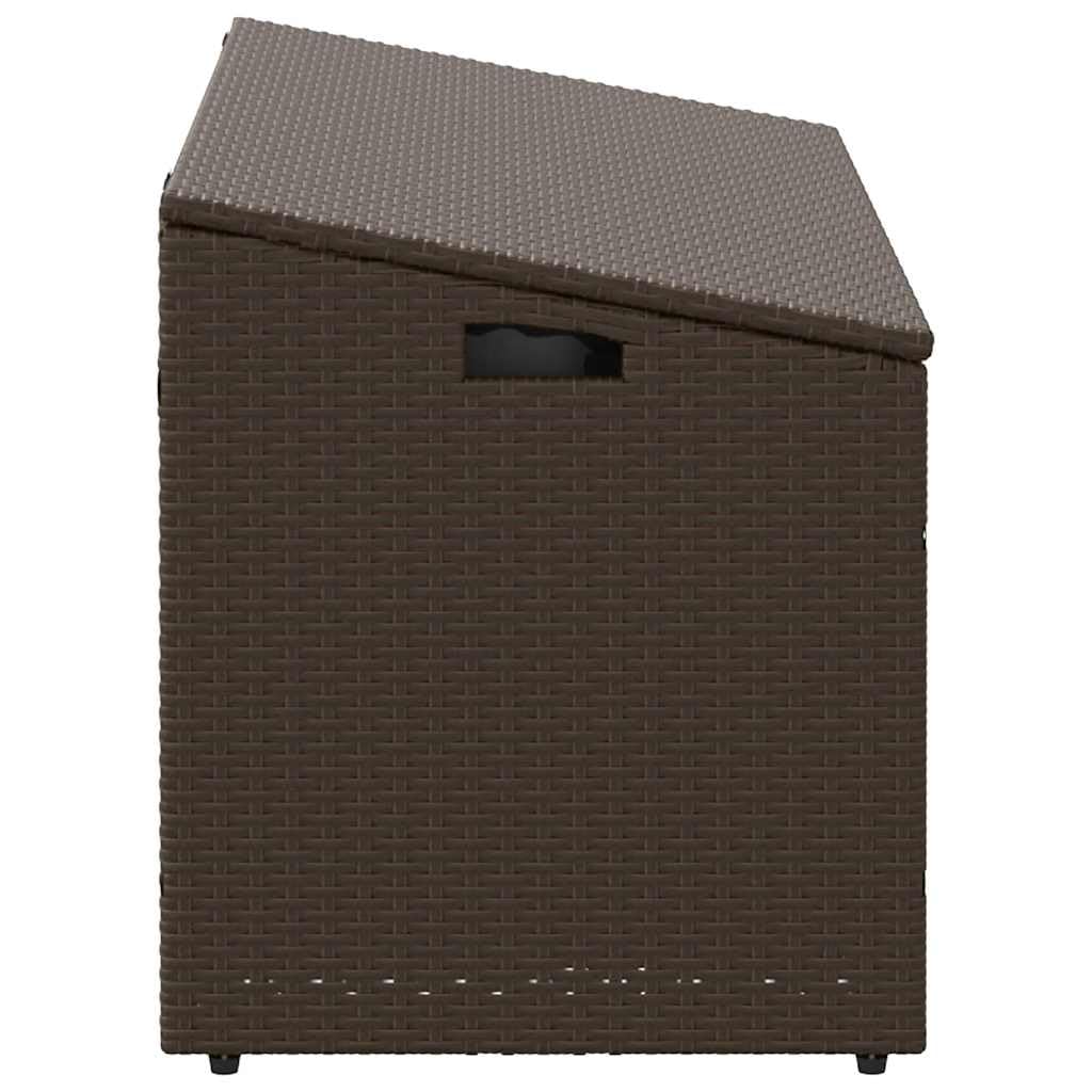 Cassapanca da giardino, marrone, 110 x 50 x 58 cm, in polyrattan con sacchetto interno impermeabile, resistente ai raggi UV, resistente alle intemperie, contenitore per cuscini, imbottiture