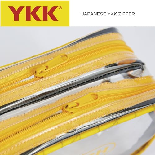 Rough Enough Clear TSA Approved Toiletry Bag for Men Women Travel Cosmetic Organizer with Dry Wet 2 Compartments Yellow4