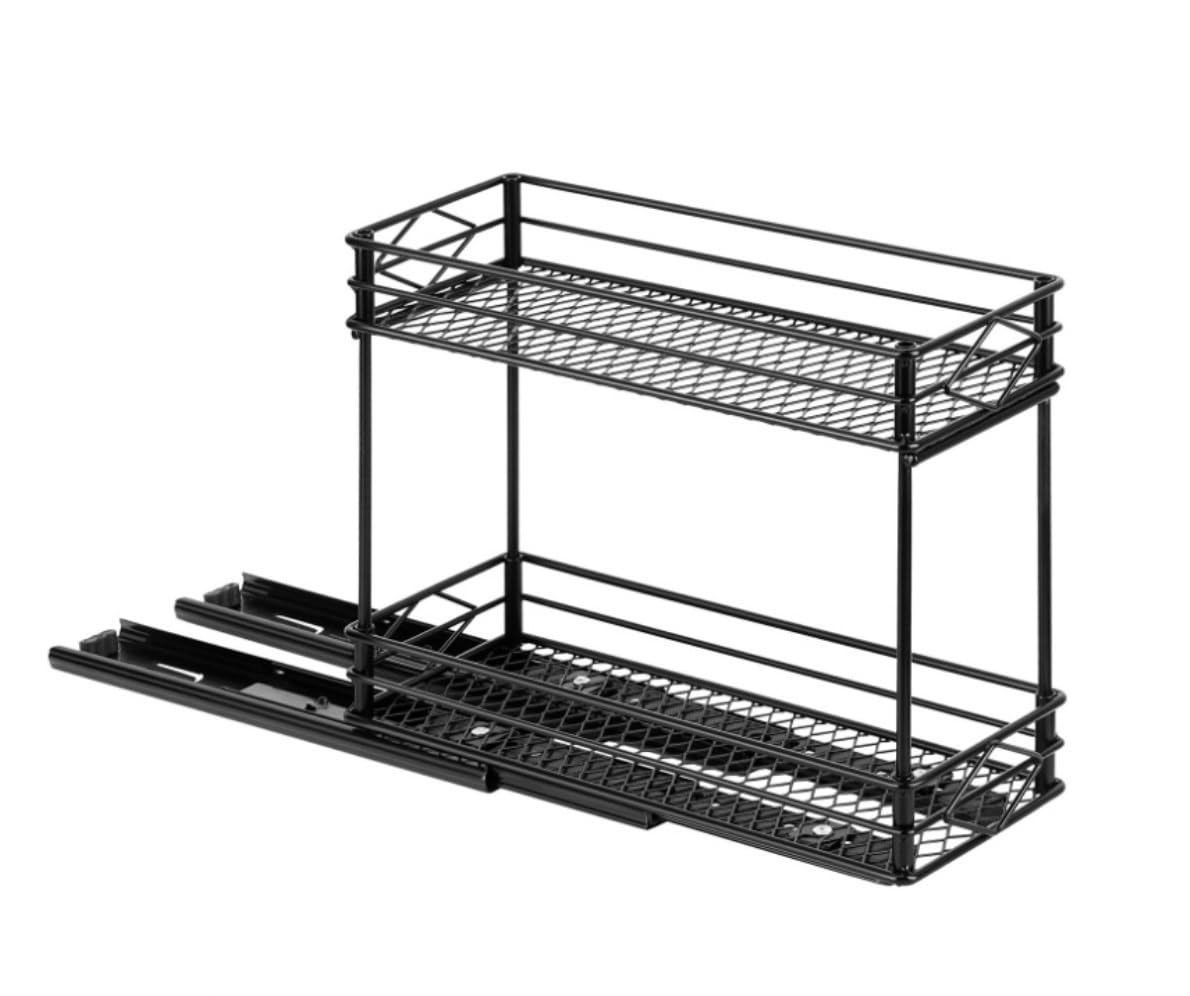YNIYUJKL Spice Rack Spice Organizer Spice Shelf Pull Out Spice Rack Organizer For Cabinet Heavy Duty 2 Tier Slide Out Seasoning Organizer For Kitchen Cabinets Seasoning Organizer