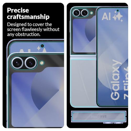 Image of FIRST MART Front and Back Matte Screen Protector for Samsung Galaxy Z Flip 6 / Z Flip6 with Installation Kit | TPU Anti-Glare Membrane, Fingerprint Working, Bubble-Free| Edge to Edge Coverage