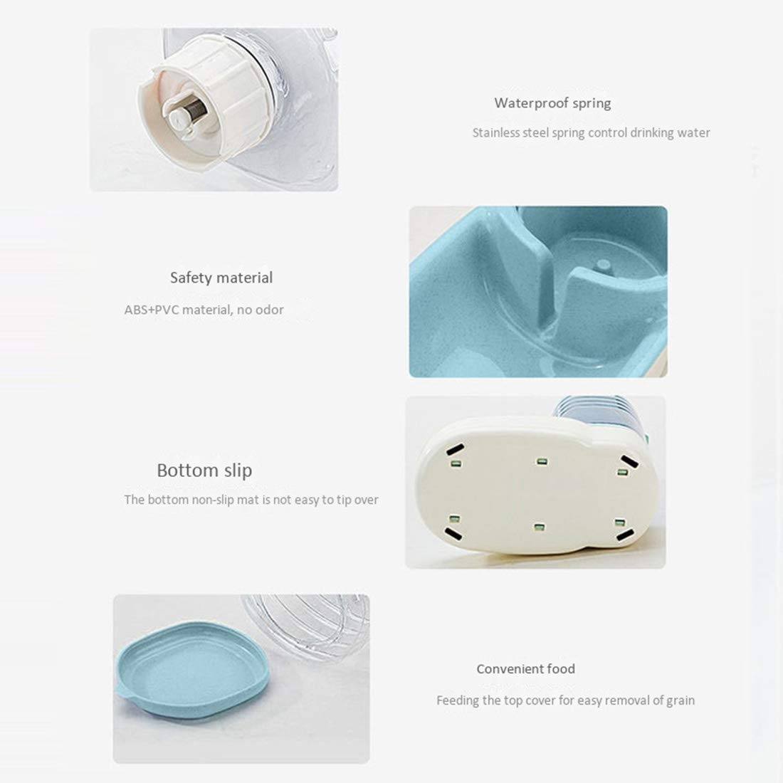 Alimentador de Mascotas de Rechel Alimentador Automático Alimentador de Mascotas 2 en 1 para Alimentación Y Riego con Botella de Agua para Alimentos Y para Perros Y Gatos