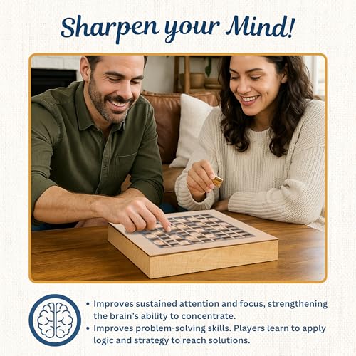 Juego de Mesa Sudoku en Madera con Fichas Numéricas y de Pensamiento - 11 pulgadas miniatura 2